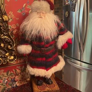 Festive Santa Claus Holiday Figurine - Red and Green